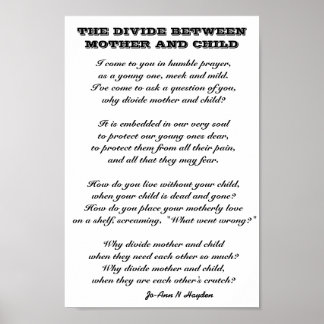 THE DIVIDE BETWEEN MOTHER AND CHILD POSTER