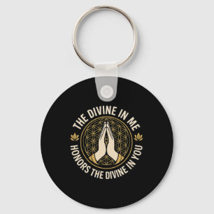 The Divine In Me Positive Spiritual Yoga Namaste M Key Ring