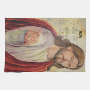 The Divine Invitation: Jesus 2026 Calendar Tea Towel