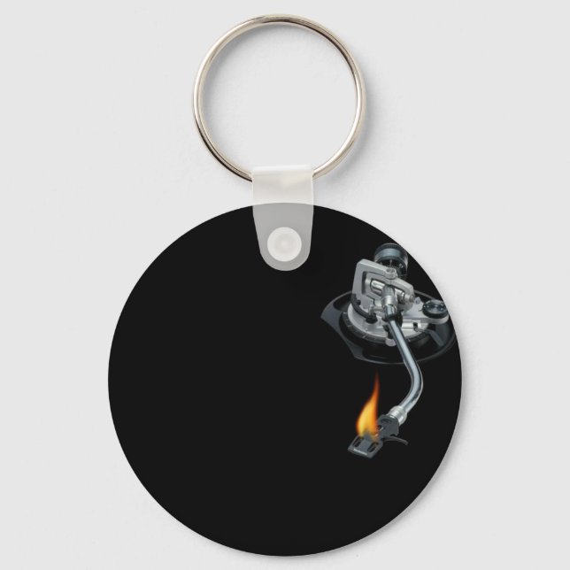 the dj arm on fire key ring (Front)
