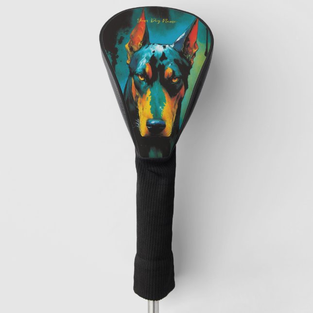 The Doberman Dog - Composition 001 Golf Head Cover (Front)