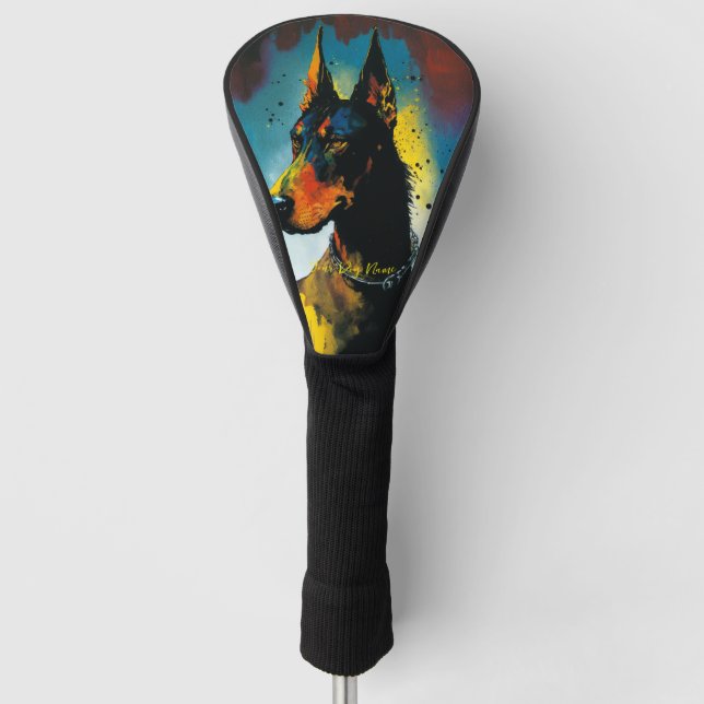 The Doberman Dog - Composition 002 Golf Head Cover (Front)