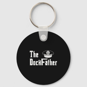 The Dock Father Captain Of The Boat Dad Funny Fath Key Ring
