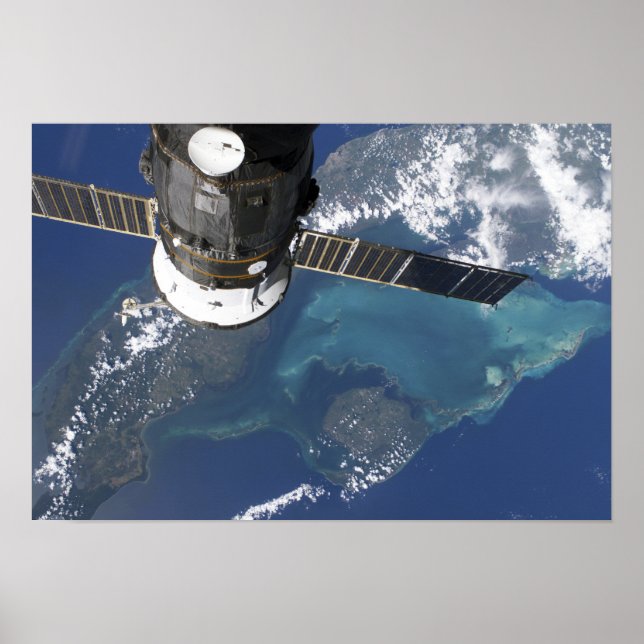 The docked Progress 22 spacecraft Poster (Front)