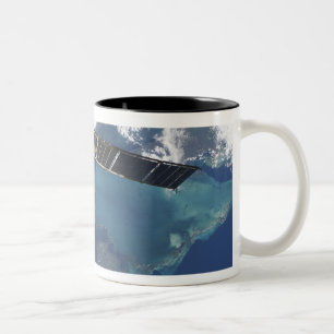 The docked Progress 22 spacecraft Two-Tone Coffee Mug