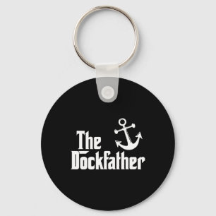 The Dockfather Funny Boating Fishing Boat Dad Capt Key Ring