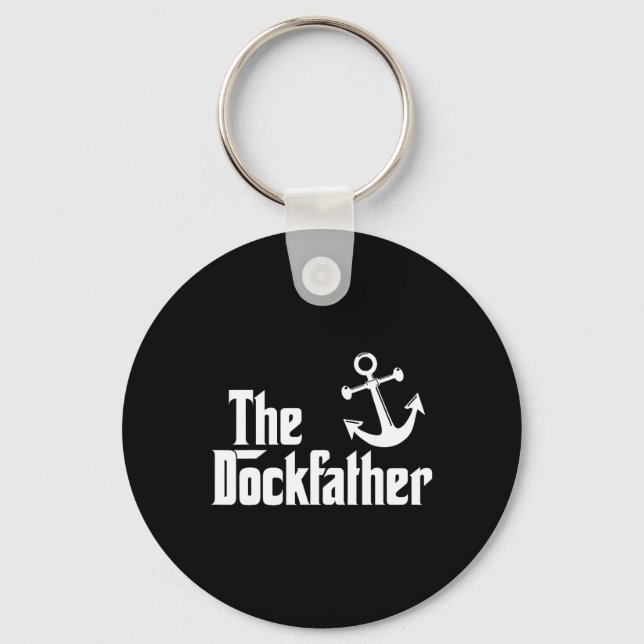 The Dockfather Funny Boating Fishing Boat Dad Capt Key Ring (Front)