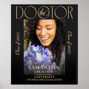 The Doctor Doctoral Graduation Chic Photo Magazine Poster