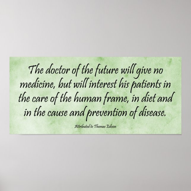 The Doctor of the Future - Edison Quote Print (Front)