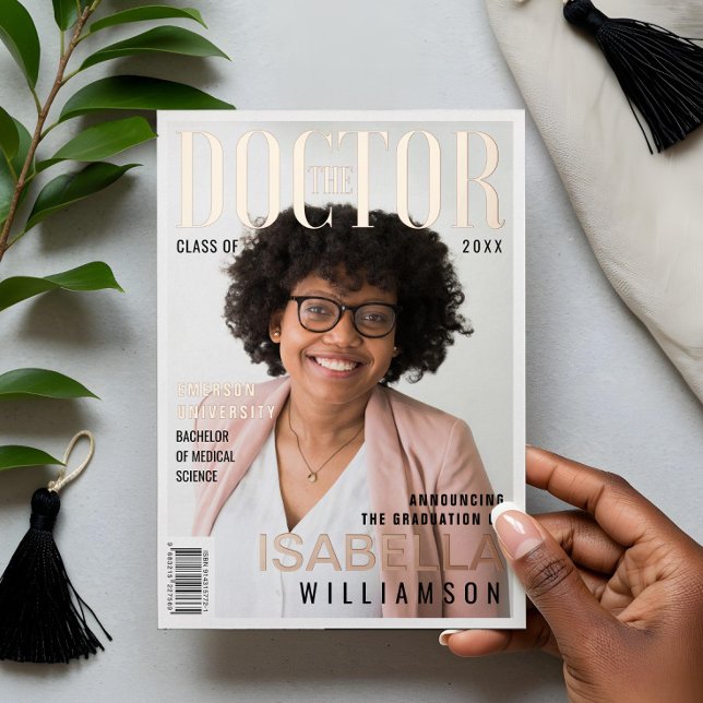 The Doctor Trendy Doctor Graduate Photo Magazine (The Doctor Trendy Doctor Graduate Photo Magazine Foil Invitation)