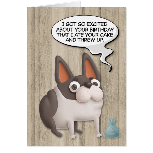 The Dog “Ate Your Cake” Funny Birthday Card (Front)