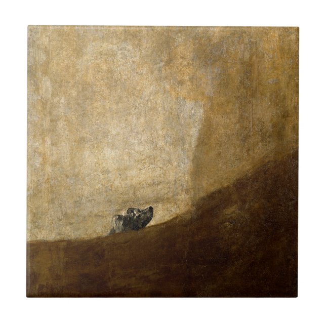 The Dog (Black Paintings) by Francisco Goya 1820 Tile (Front)