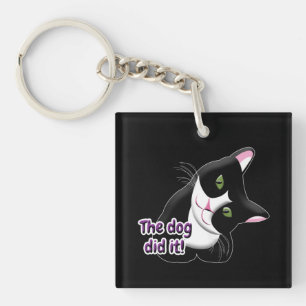 The dog did it Cat Key Ring