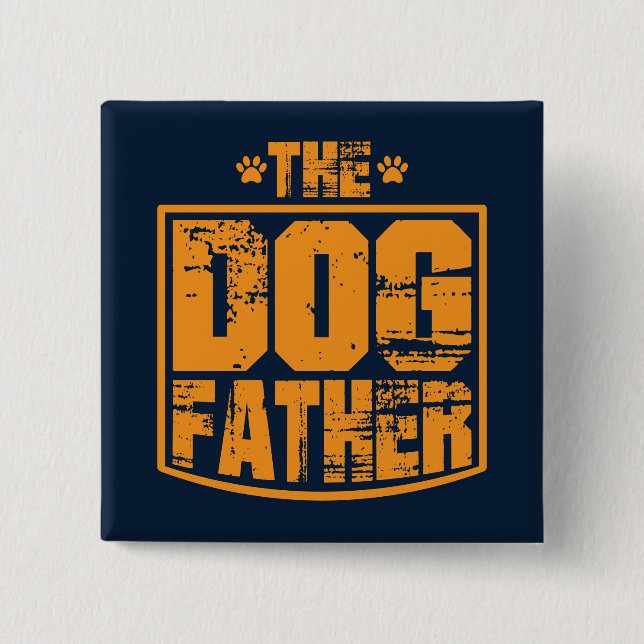The Dog Father Worn Graphic 15 Cm Square Badge (Front)