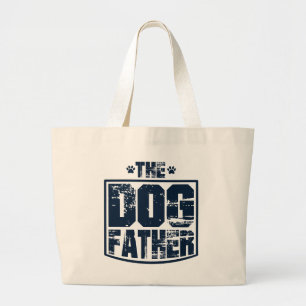 The Dog Father Worn Graphic Large Tote Bag