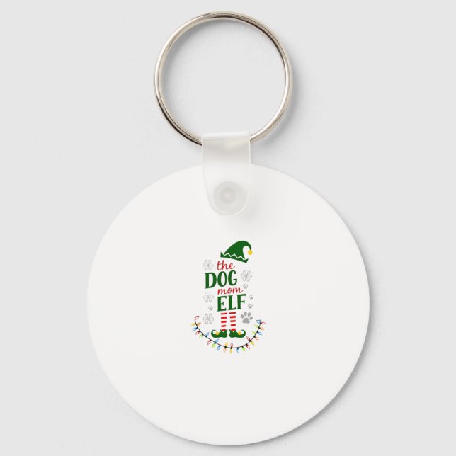 The Dog Mom Elf Xmas Funny Dogs lover Christmas Do Key Ring (Front)