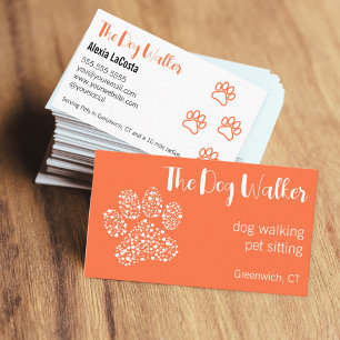 The Dog Walker Fun Bright Modern Professional Business Card
