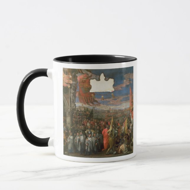 The Doge Andrea Contarini Returning Victorious fro Mug (Left)