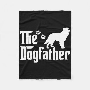 The Dogfather Tee Fathers Day Gift Dog Lover Borde Fleece Blanket