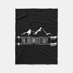 The Dolomites Italy Skiing Fleece Blanket