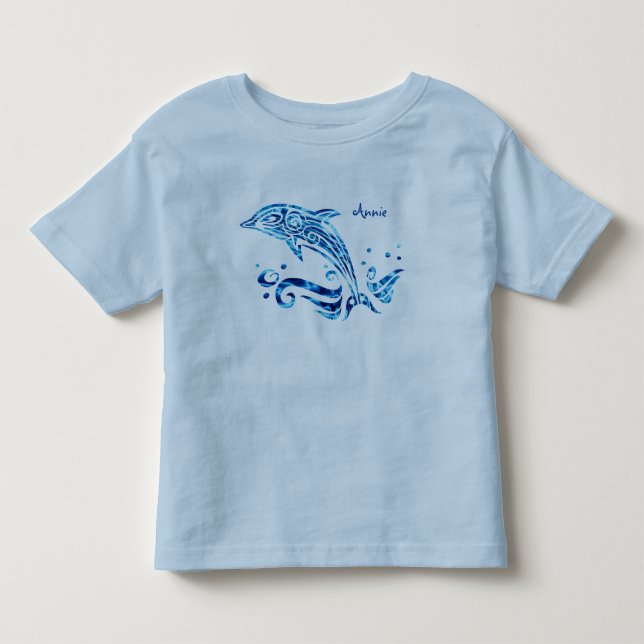 The Dolphin is My Friend Blue Sea Water Marine Joy Toddler T-Shirt (Front)
