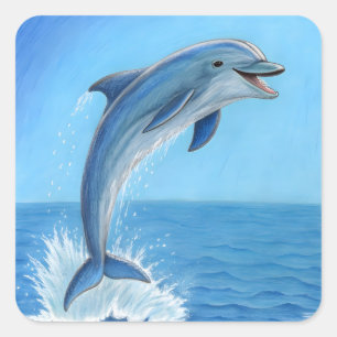The Dolphin’s Silent Dance Square Sticker