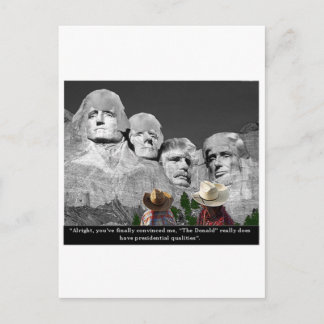 "The Donald's Presidental Qualities" Postcard
