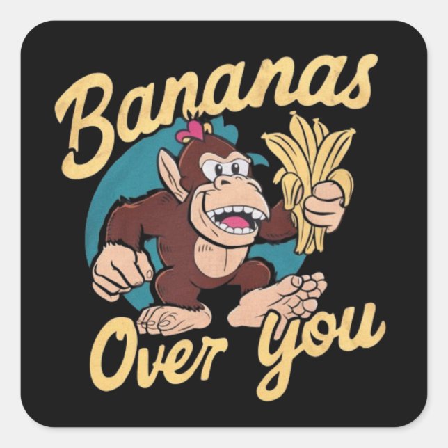 The Donkey Kong ,Bananas Over You Square Sticker (Front)
