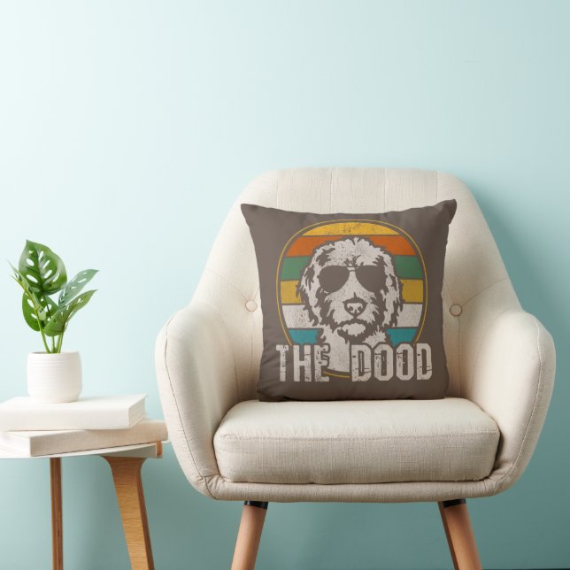 The Dood Vintage Goldendoodle Golden Doodle Dog Cushion (Chair)