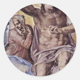 The Doomsday Fresco On The Altar Wall Of The Sisti Classic Round Sticker