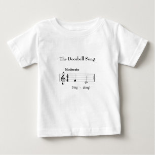 The Doorbell Song Humourous Music Score Fun Baby T-Shirt