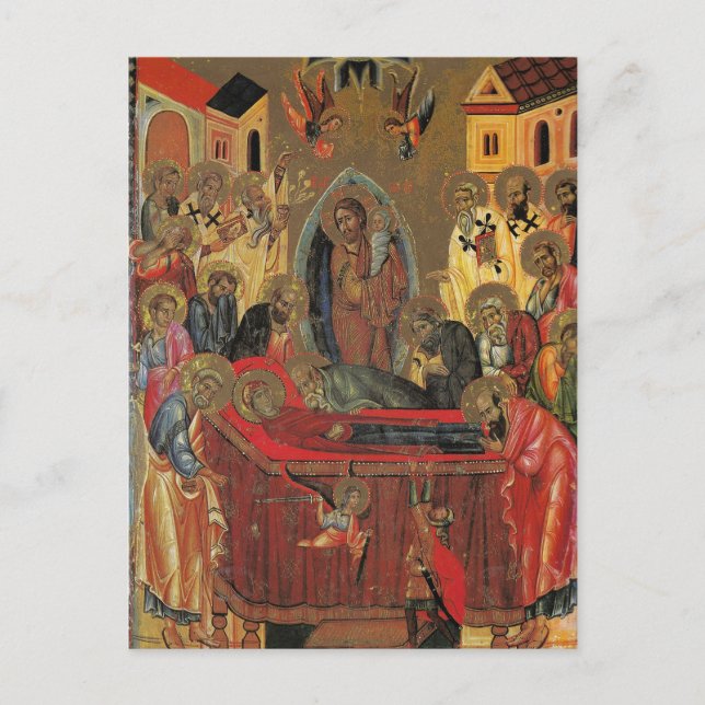 The Dormition of the Theotokos Icon Postcard (Front)