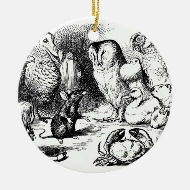 The Dormouse Tells a Story Ceramic Tree Decoration (Front)