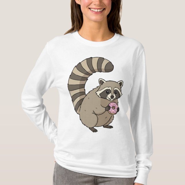 The Doughnut Thief Racoon T-Shirt (Front)