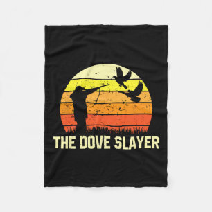 The Dove Slayer Vintage Retro Dove Hunting Fleece Blanket