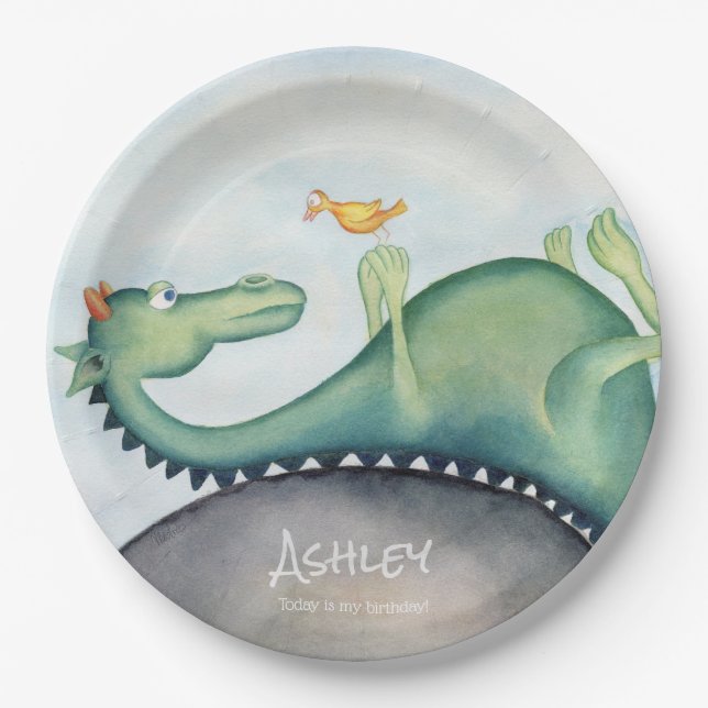 The dragon and the bird paper plate (Front)