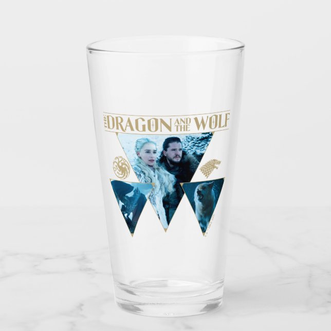 The Dragon and The Wolf Daenerys & Jon Graphic Glass (Front)