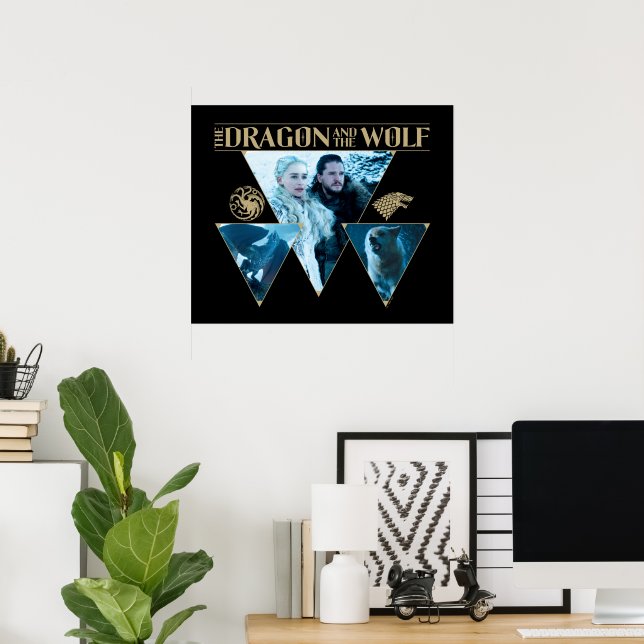 The Dragon and The Wolf Daenerys & Jon Graphic Poster (Home Office)