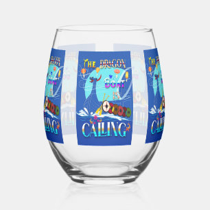 The Dragon Boat Is Calling Stemless Wine Glass