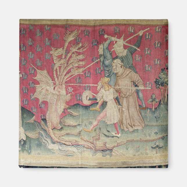 The Dragon Fighting with the Servants of God Magnet (Front)