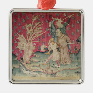 The Dragon Fighting with the Servants of God Metal Tree Decoration