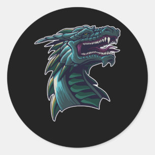 The Dragon Head Classic Round Sticker