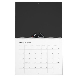 the dragon logo on a black background calendar