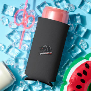 the dragon logo on a black background seltzer can cooler