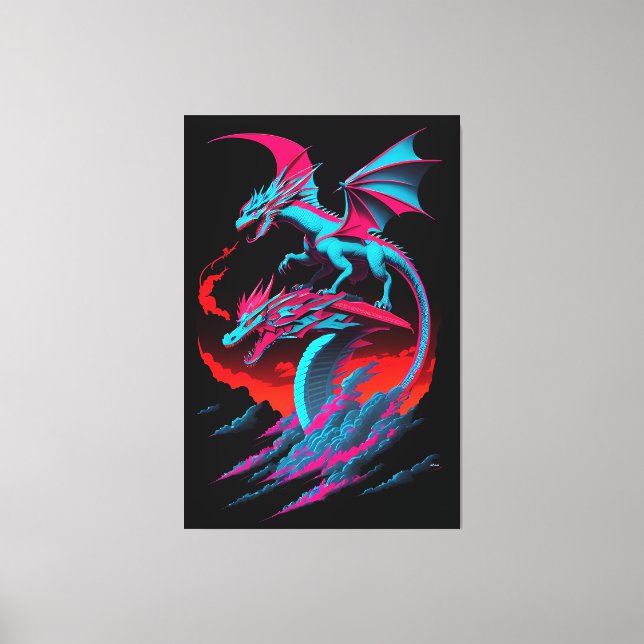 The Dragon Surf Rider Canvas Print (Front)