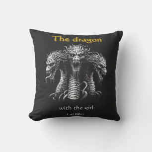 The Dragon with the Girl Tattoo – Funny Dark  Cushion