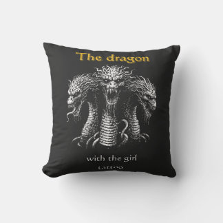 The Dragon with the Girl Tattoo – Funny Dark  Cushion
