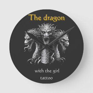 The Dragon with the Girl Tattoo – Funny Dark  Round Clock