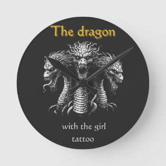 The Dragon with the Girl Tattoo – Funny Dark  Round Clock