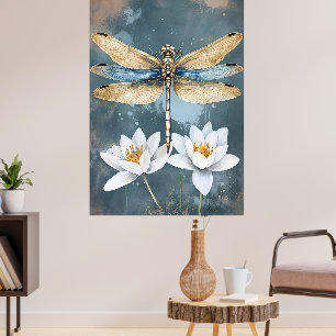 The dragonfly is a fascinating aquatic insect poster